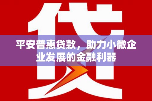 中国香港平安普惠贷款，助力小微企业发展的金融利器