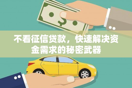 南明不看征信贷款，快速解决资金需求的秘密武器